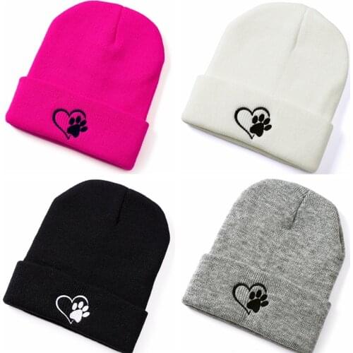 SHATANGJU Womens Beanie Hat Winter Casual Female Knitted Skulies Beanies Sweet Heart Girl Solid Warm Cap Hats For Women