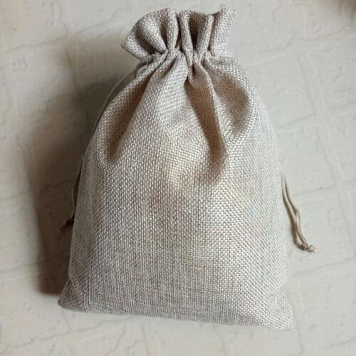 25pcs 6sizes fabric burlap wedding Drawstring bags for Birthday Christmas Gift bag Food Candy bag hessian jewelry Storage bags