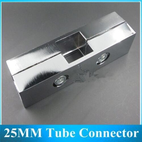 25 * 25mm Square Pipe Tee Fittings / Shelves Racks Display Square Straight Connector for Stainless Steel Tube 8pcs