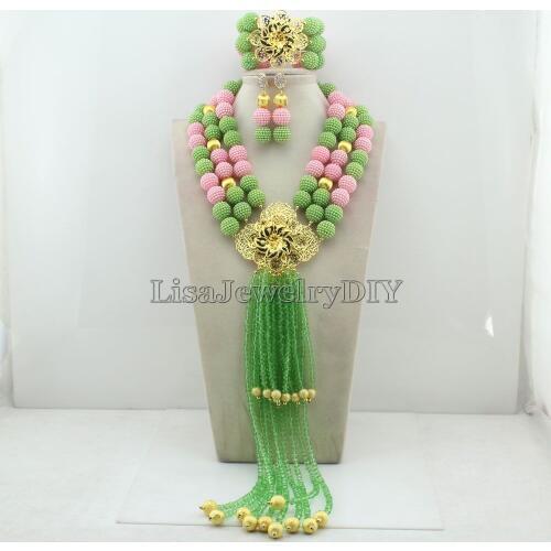 Amazing Statement Necklace African Beads Jewelry Set For Women Gift Jewelry Necklace Set Beads Free Shipping HD7007