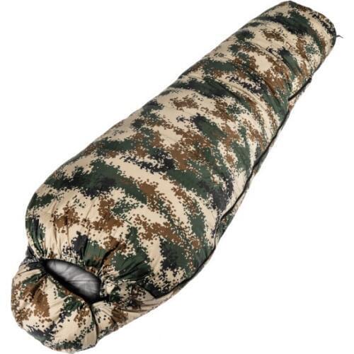 Filling 1500g duck down adult Thermal Autumn Winter Envelope Hooded Travel Camping Water Resistant Thick Sleeping Bag