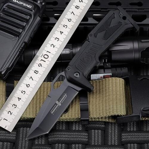 Special Forces Military Tactical Knife High Hardness Self-defense Portable Folding Knife Black Stainless Steel Switch Knifes