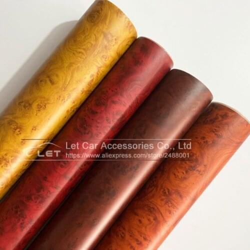 High quality Self-adhesive Vinyl Wood Grain Textured Car Wrap Car Internal Stickers Wallpaper Furniture Wood Grain Paper Film
