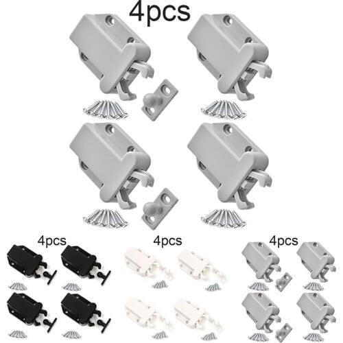 4 Pieces Push Open Catch Door Latch Kitchen Cabinet Touch Release Drawer Cupboard Lock Latches Bolts