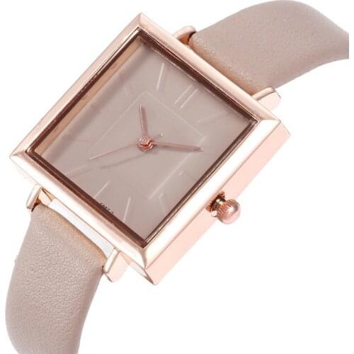 2020 New Watches Women Square Gold Wrist Watches Red Leather Fashion Brand Watches Female Ladies Quartz Clock montre femme