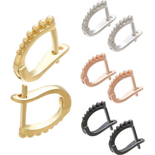 ZHUKOU two pair 12x14mm Gold/silver color delicate brass simple earrings hook accessories for handmade DIY earrings model: VE97