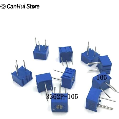 10pcs 3362 P - 105 precision adjustable potentiometer 1M lap potentiometer 3362P 105 Adjustable Resistance