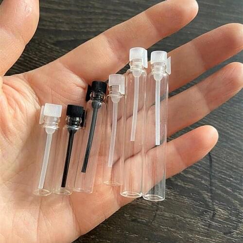 10pcs/lot 1ML 2ML 3ML Glass Bottle Perfume Empty Bottles Glass Vial Small Oil Bottle Black/White