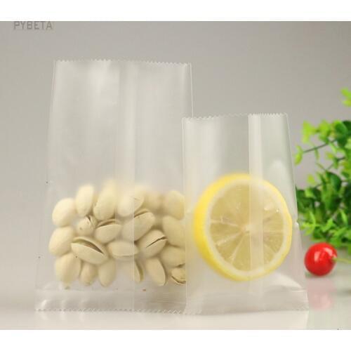 100pcs- 13 sizes available Open Top Heat Seal Frost Matte Plastic Pouch DIY Baking Cake Biscuit Packaging bags