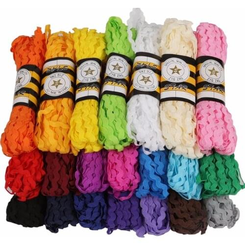 15Yard/lot 8mm Multicolor Terylene Ribbon Ric Rac Zig Zag Lace Ribbon For Wedding Party Decoration Gift Wrap DIY Patchwork Craft