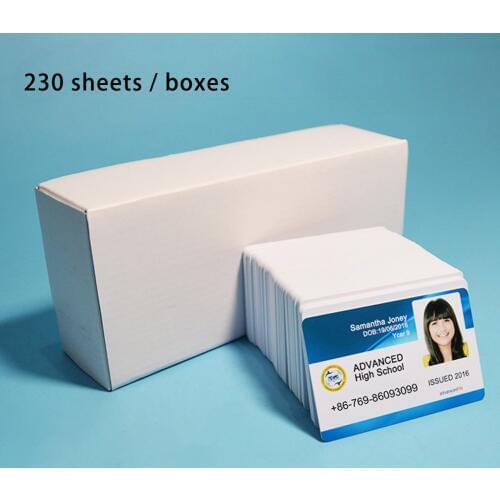 230pcs New White Inkjet Printable Blank Pvc Card for Membership Card Club Card ID Card Printed By Epson or Canon Inkjet Printer