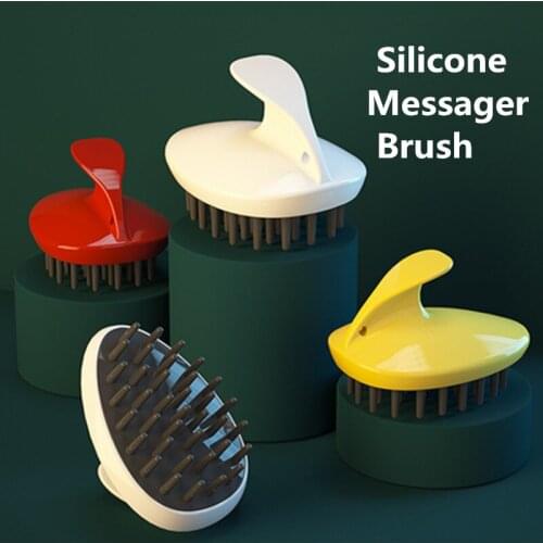 Silicone 3colors Soft Adult Home Men Wet and Dry Shampoo Texture-Scalp Hair Brush Hair Scalp Massager
