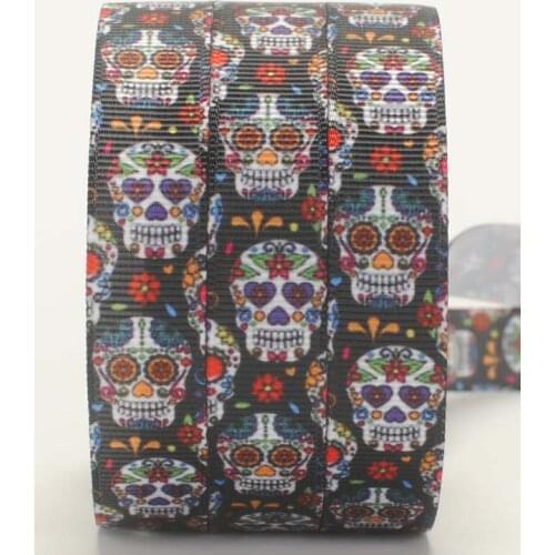 5/8 "16mm New arrivals Scary skeleton and Sports team ribbon cartoon grosgrain tape,DIY ployester ribbon