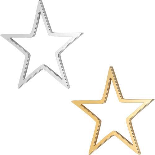 5pcs/lot 100% Stainless Steel Hollow Star Connector Charm Pendant Wholesale DIY Jewelry Finding Supplies