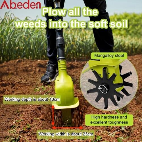 Tiller Electric Plough Machine Cultivator Scarifier Garden Household Soil Ploughing Digging Loosening Equipment For Makita 18V