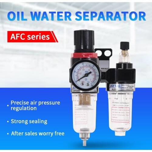 AFR2000+AL2000 G1/4" Air Compressor AFC2000 Oil Water Separator Regulator Trap Filter Airbrush AFC-2000