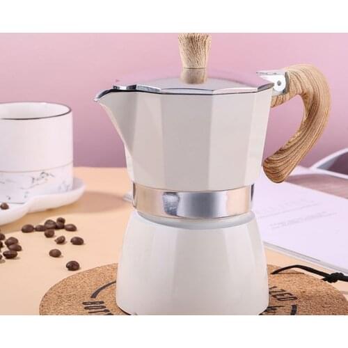 3/6cups Mocha Latte Coffee Maker Italian Moka Espresso Cafeteira Percolator Pot Stovetop Coffee Maker Aluminum Moka Cafeteira