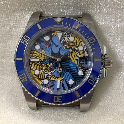 Automatic Tiger Face 1960 Mens Watch 40mm Japanese NH35 Movement Sapphire Mirror Ceramic Bezel Luminous Hands Stainless Steel