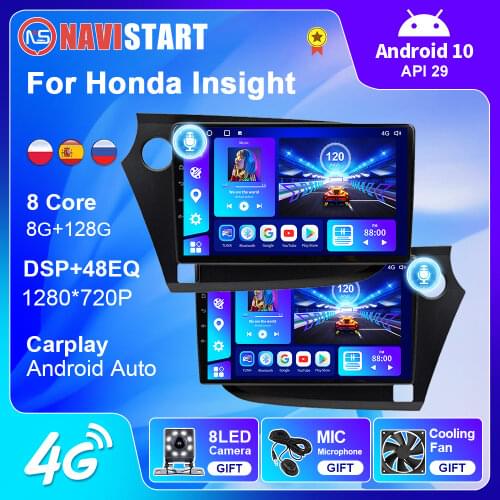 Android 10 6+128G Car Multimedia Player For HONDA INSIGHT 2009-2014 Car Radio Stereo 4G WIFI BT GPS RDS Navigation NO DVD Player