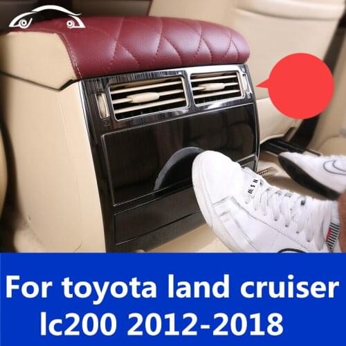Car rear exhaust air hood trim interior armrest box frame rear seat anti-skid cover For toyota land cruiser lc200 2012-2018