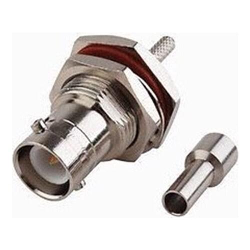 BNC Hexagon Female Male Plug With Spiral Ring Connector Crimp For RG316 RG174 Bulkhead RF Coax Cable Assembly