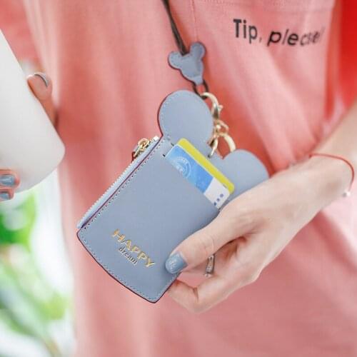 Certificate card cover card holder multi-card bus access control work certificate chest card cover neck rope coin purse