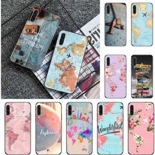 World Map Travel world Phone Case For Samsung galaxy A S note 10 7 8 9 20 30 31 40 50 51 70 71 21 s ultra plus