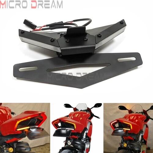 Fender Eliminator Bracket Kit Integrated Turn Signal License Plate Light for Ducati V4 V4S V2 2020-UP Registration Plate Holder