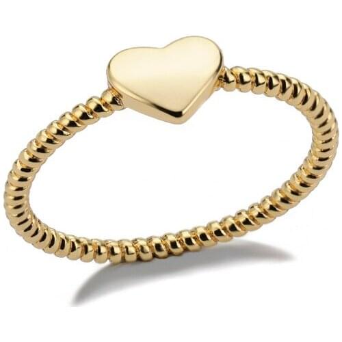 ETCAVCE Danity Love Heart Rings For Women Engagement Gift Gold Color Ring Twist Wedding Bridal Party Free Shipping