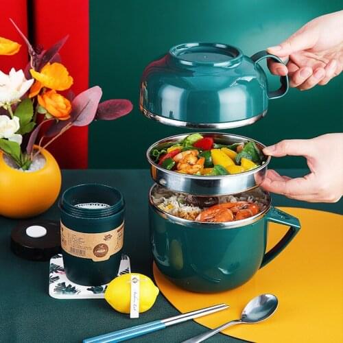 304 Stainless Steel Insulated Lunch Box, Instant Noodle Bowl for Work, Compartment with Lid, Student Lunch Box, Portable Bowl