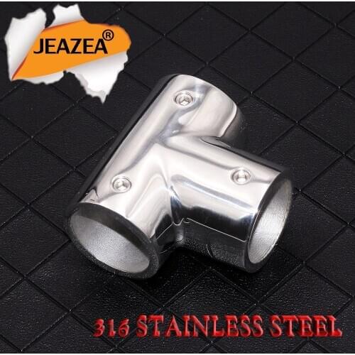 JEAZEA Tee 3 Way 1”Inch Hose Connector Pipe Joint Hose 316 Stainless Steel Boat Marine Water Irrigation Tools