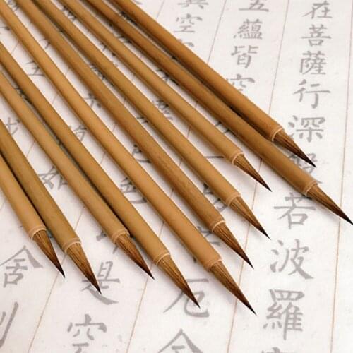 Excellent Quality Woolen Weasel Hair Small Regular Script Writing Brushes Chinese Calligraphy Brushes Pen new small brown handle