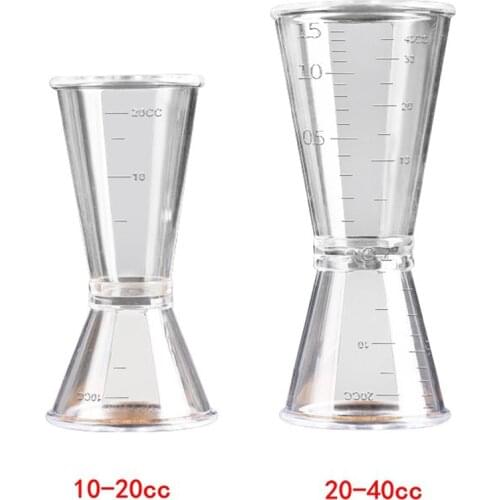 Elenxs Double Clear Ounce Measuring Cup Plastic Resin Milk Tea Coffee Mixing Oz Scale Measuring Cup Home Bar Measure Applies New