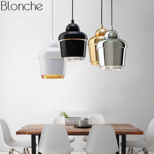 Nordic Metal Bell Pendant Lights Gold Led Modern Hanging Lamp for Living Room Kitchen Loft Industrial Decor Light Fixture E27