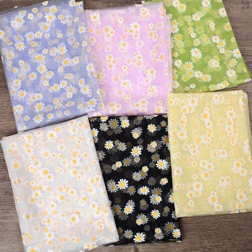 Soft Lace Wedding Dress Fabric Mesh Cloth Printed Plant Chrysanthemum Floral Green Black White Eyelet Sewing Tulle By The Meter