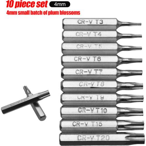 10PCS CR-V Torx Screwdriver Bits Set Plum Blossoms Repairing Head T3 T4 T5 T6 T7 T8 T9 T10 T15 T20 Mobile Repair Bit Security