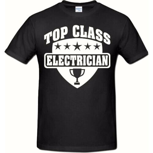 New Unisex T Shirt Summer Cool Tees Top stop Class Electrician T Shirt, Funny Novelty Mens Tee Shirt Design