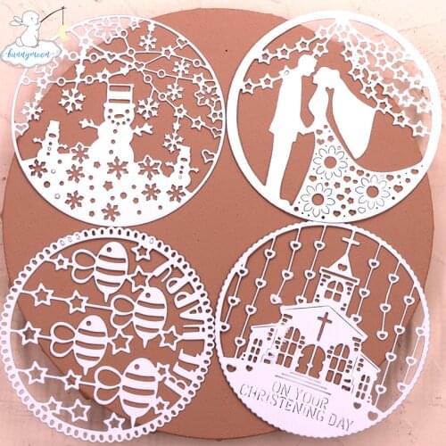 Bunnymoon 2020 New Arrival Circular pattern Stencil Metal Cutting Dies For Scrapbooking Practice Hands-on DIY Album Card Craft