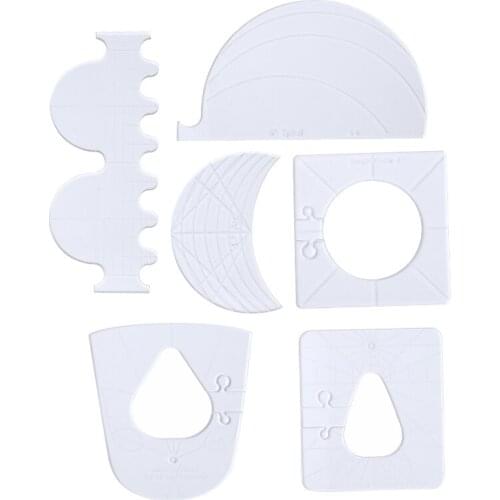 New 6Pcs Quilting Sewing Patchwork Ruler Template DIY Craft Cutting Household Sewing Tailor Tools Draw Icon Ruler Set