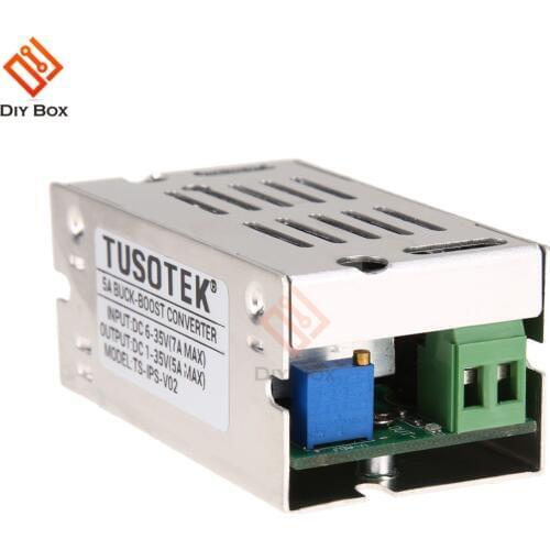 5A DC 6-35V 1-35V Auto Boost Buck Step Up Down Converter Module adjustable power supply Voltage Regulator With Aluminum Case