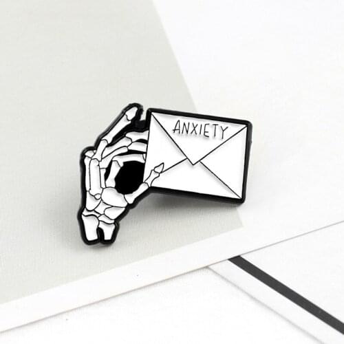 Letters From Europe and The United States Popular Skull Hand Creative Punk Style Brooch Ins Fashion Personality Design Bag Badge