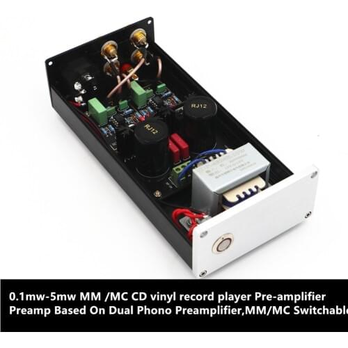 0.1mw-5mw MM /MC CD vinyl record player Pre-amplifier Preamp Based On Dual Phono Preamplifier,MM/MC Switchable