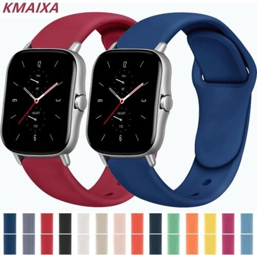 20mm/22mm Watch band For Amazfit GTS/2/2e/GTS2 Mini/GTR 42mm/47mm/GTR2/2e/stratos 2/3 Sport Silicone Bracelet Amazfit bip strap