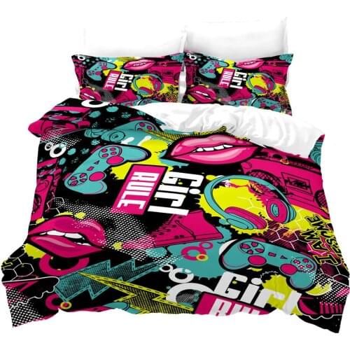 Luxury Gamepad Bedding Sets Queen Size Kids Duvet Cover Set with Pillowcase Full Queen Comforter Boys Bed Sets