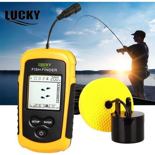 LUCKY Fish Finder Sonar for Fishing Fishfinder 100m Depth Ice Fishing Echo Sounder Fish Sonar Sensor FF1108-1