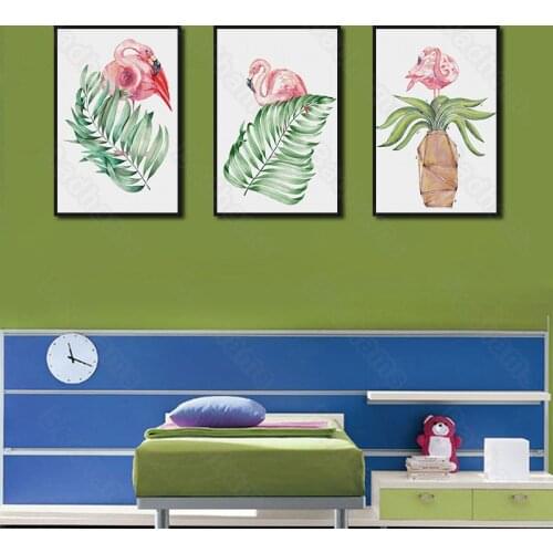 Nordic Decoration Home Simple Flamingoes Pattern Sofa Background Wall Bedroom Dining Hall Corridor Porch Hanging Paintings