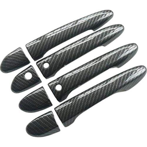Sport Carbon Fiber Style Door Handle Cover Trim for Mazda 2 3 6 CX-3 CX-5 CX-9 (with Keyless Holes)