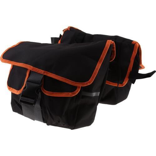Motorcycle Riding Rear Seat Super Light Tail Side Bag Trunk Luggage Large Capacity for Biker Orange Trim
