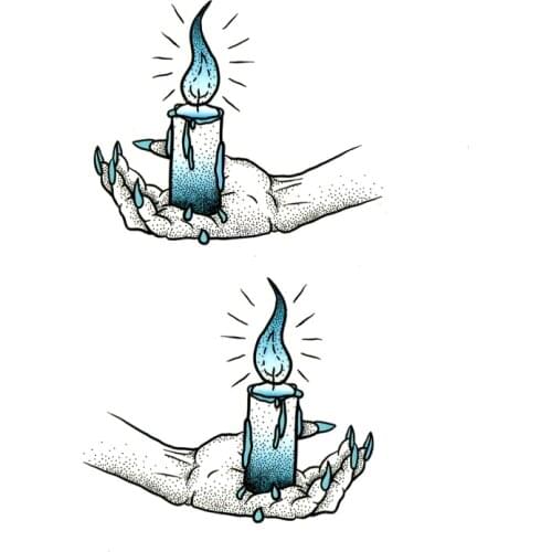 Life Candle Waterproof Temporary Tattoo For Women Fake Tatoo Sticker Flash Tattoo Bodybody transfer tattoo Henna For Tattoo Men