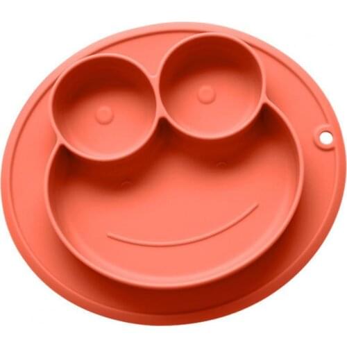 Kids Plate Cartoon Frog Division Design Food Grade Silicone Infant Training Dining Plate Solid Feeding Dishes for Boys Girls